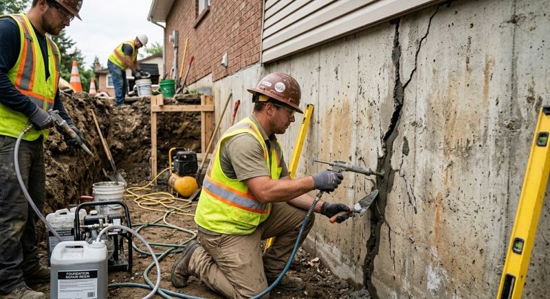 Cracked Foundation Repair in Saluda, NC